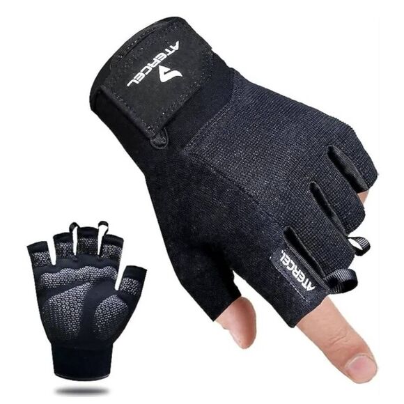 ATERCEL Workout Gloves for Men and Women, Exercise Gloves for Weight Lifting, Cy - Picture 3 of 4